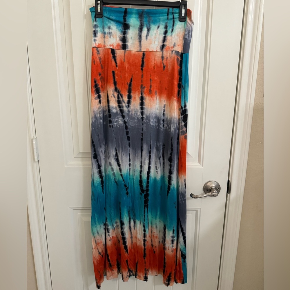 Long tie dye summer maxi dress